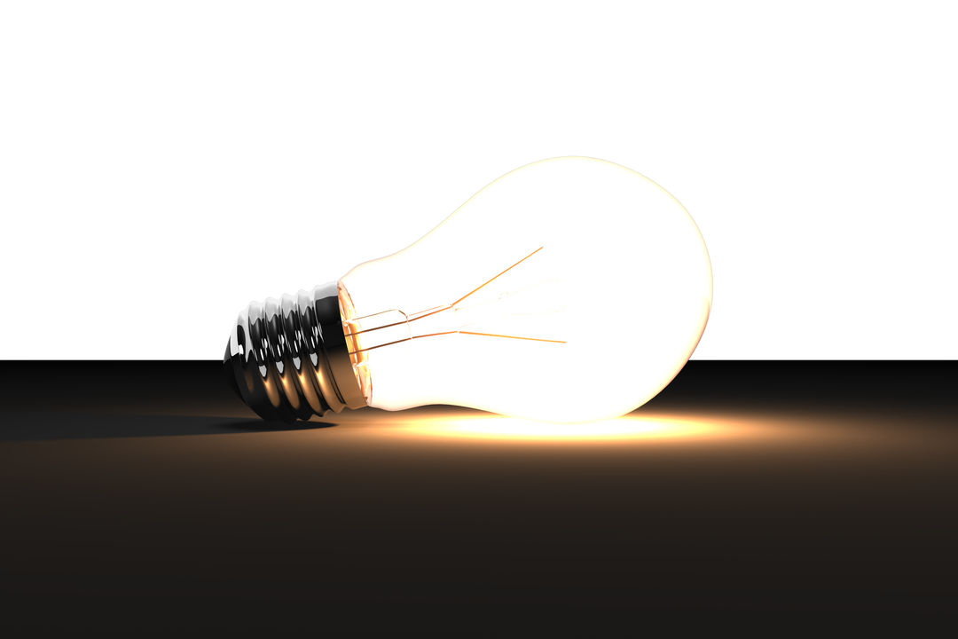 Glowing Light Bulb Illustration on Transparent Background - Download Free Stock Images Pikwizard.com