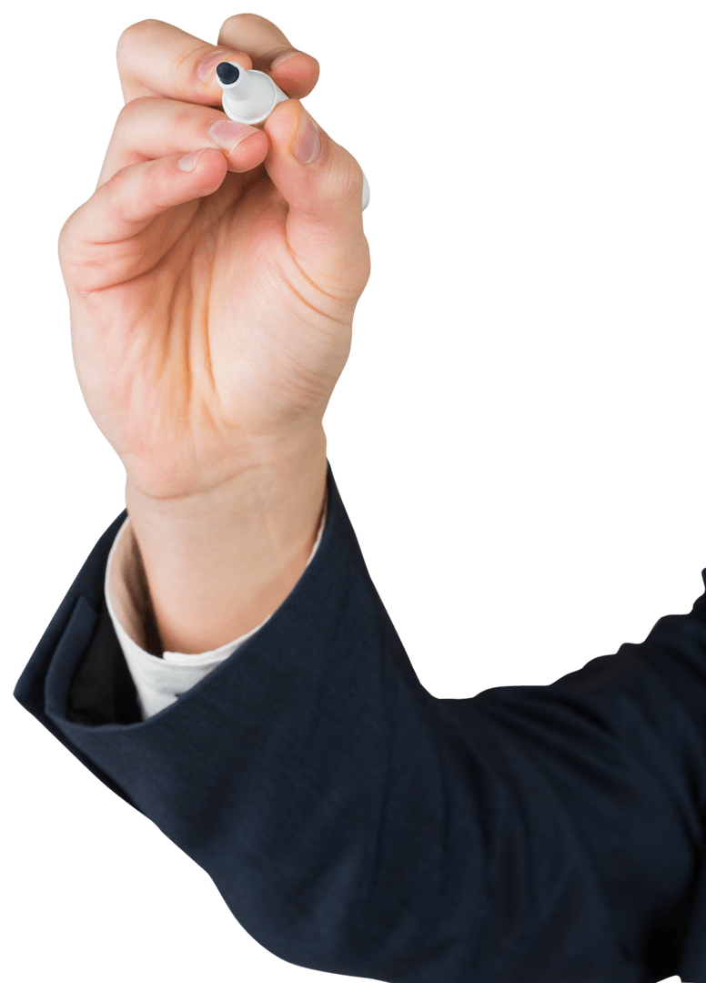 Transparent Isolated Hand Writing with Marker on White