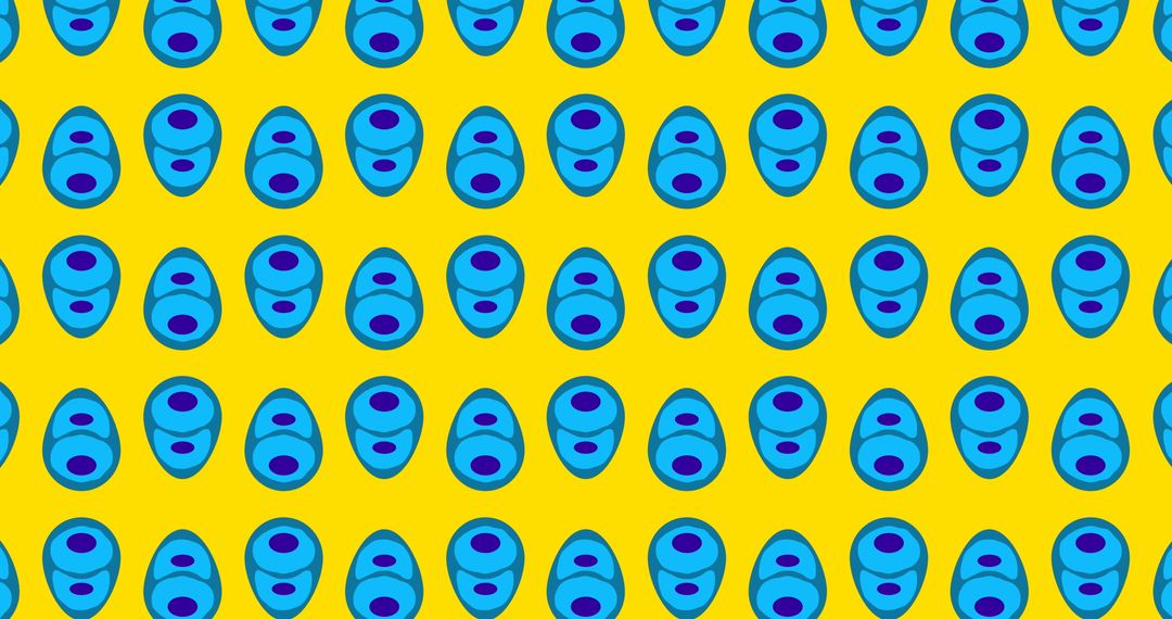 Colorful Cell Icon Pattern on Vibrant Orange Background