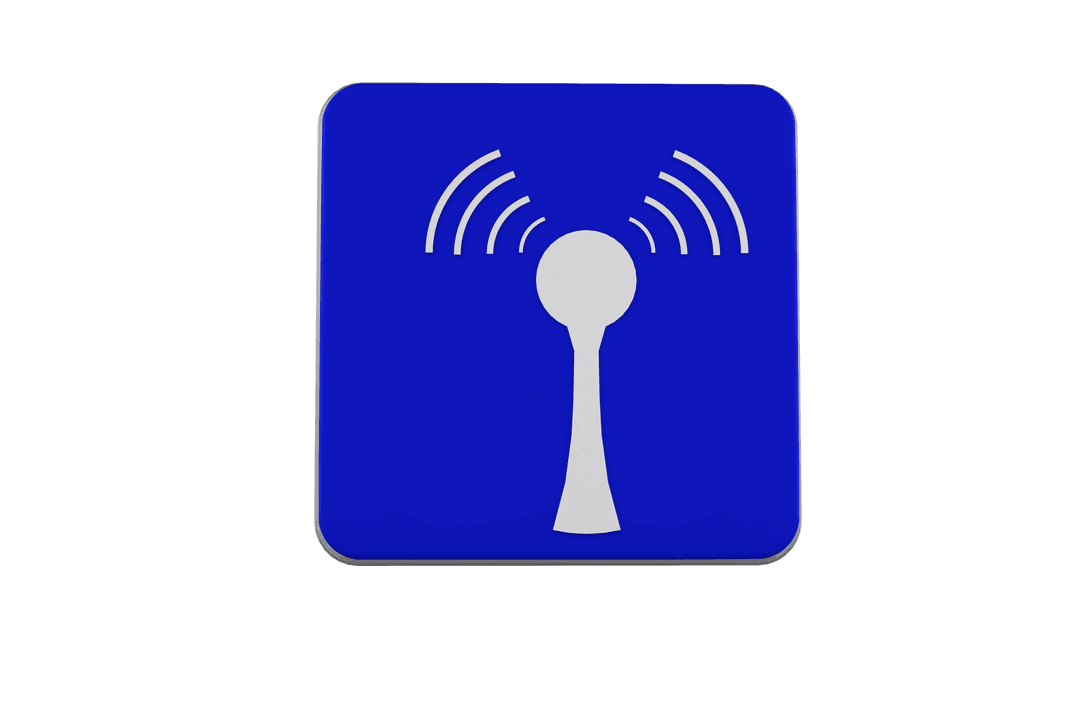 Blue WiFi Icon Vector on Transparent Background