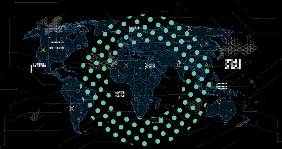 Global Data Processing and Technological Network Concept