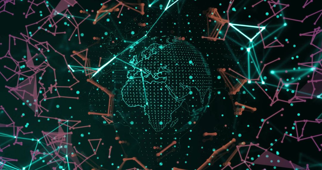 Digital Globe with Futuristic Network Connections