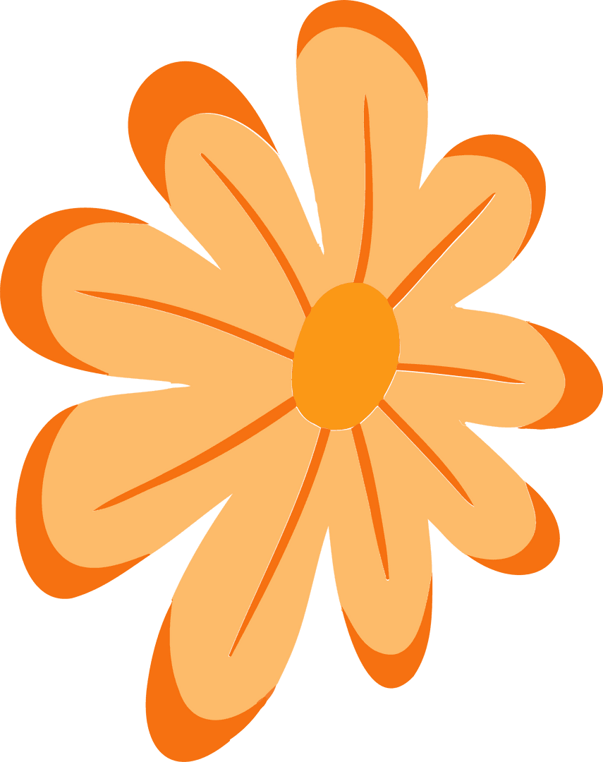 Cartoon Flower Illustrations on Transparent Background