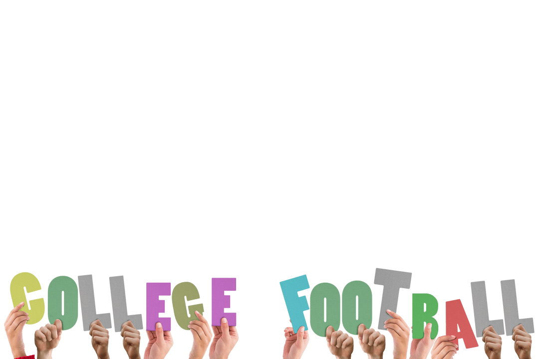 Human Hands Holding Transparent College Football Letters