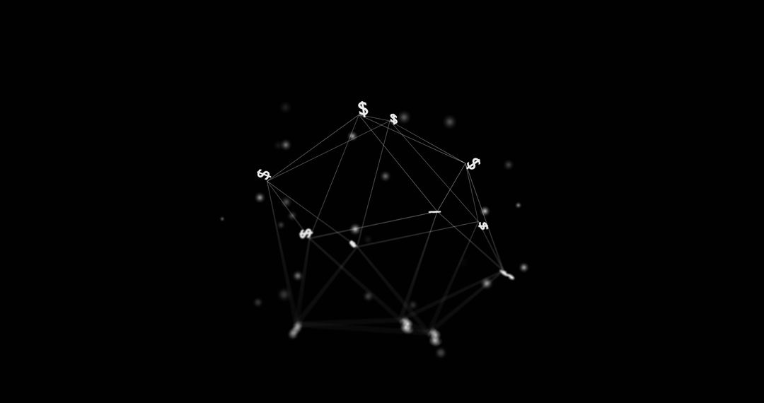 Digital Network with Connected Currency Symbols