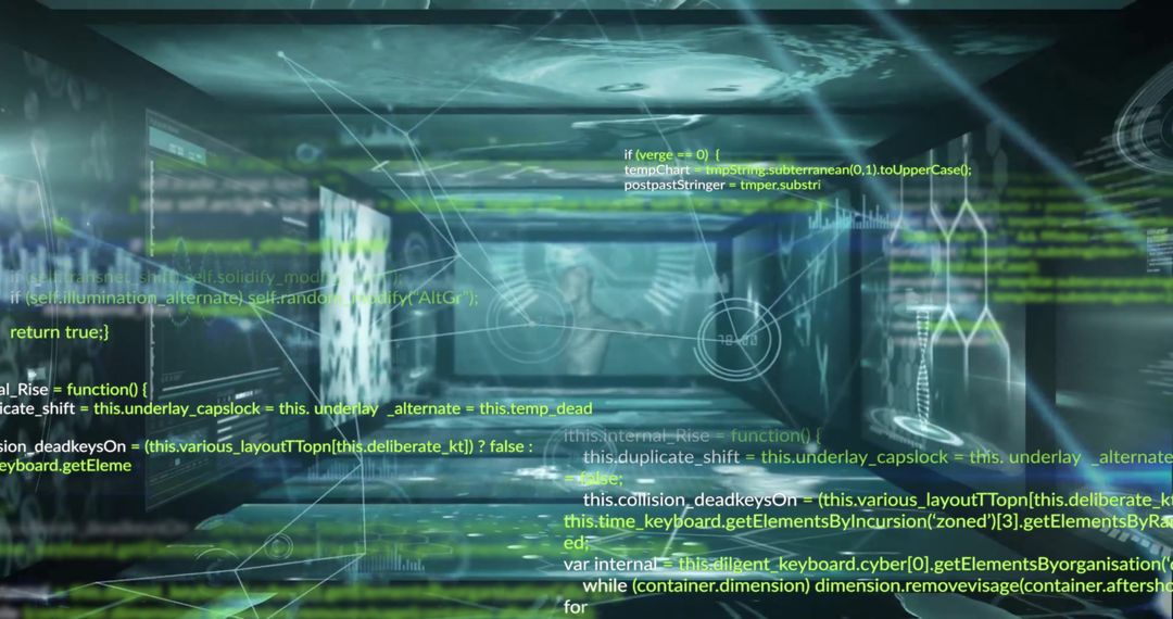 Digital Network with Code Overlay Illustration