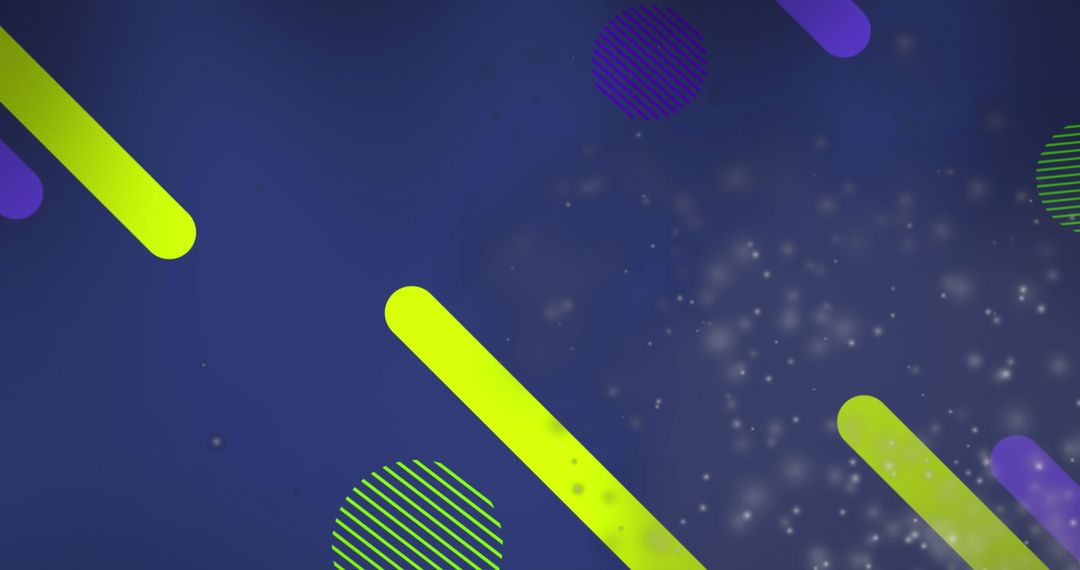 Abstract Geometric Shapes with Particle Effects on Blue Background