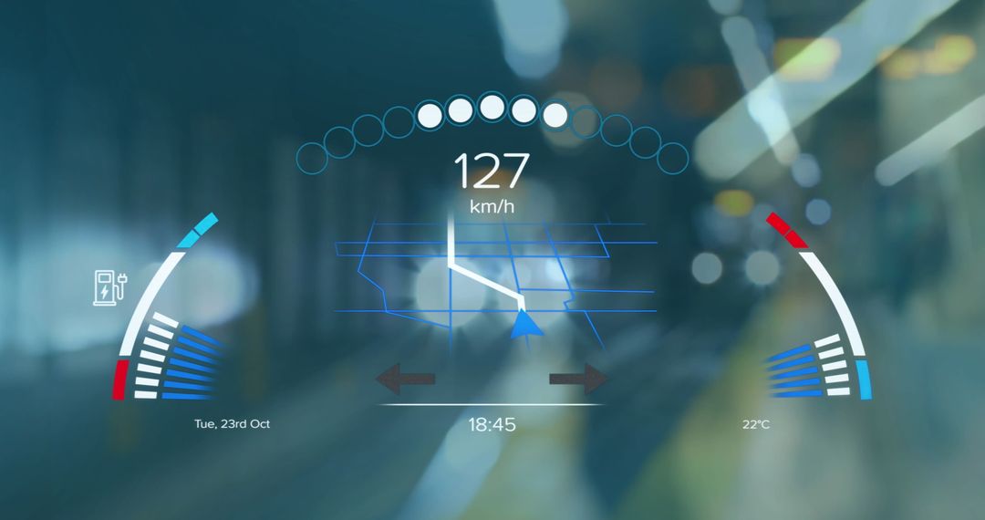 Futuristic Digital Vehicle Dashboard Virtual Display