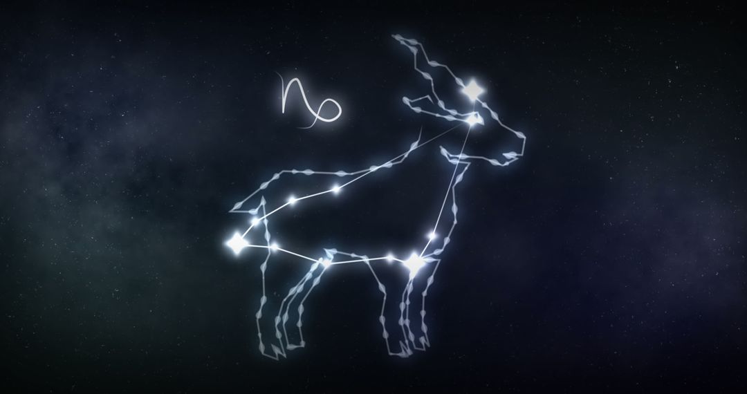 Capricorn Zodiac Constellation in Starry Night Sky - Free Images, Stock Photos and Pictures on Pikwizard.com