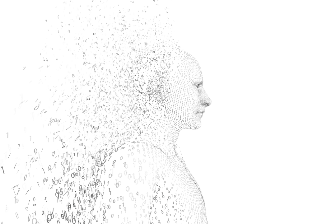 Digital Silhouette Dissolving in Sequence Code with Transparent Background - Download Free Stock Images Pikwizard.com