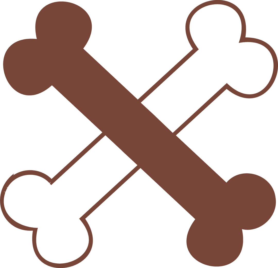 Crossed Bones Hazard Symbol on Transparent Background