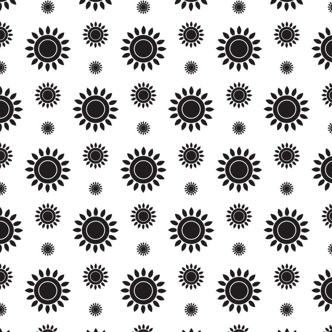 Seamless Black Roundel Designs on Transparent Background