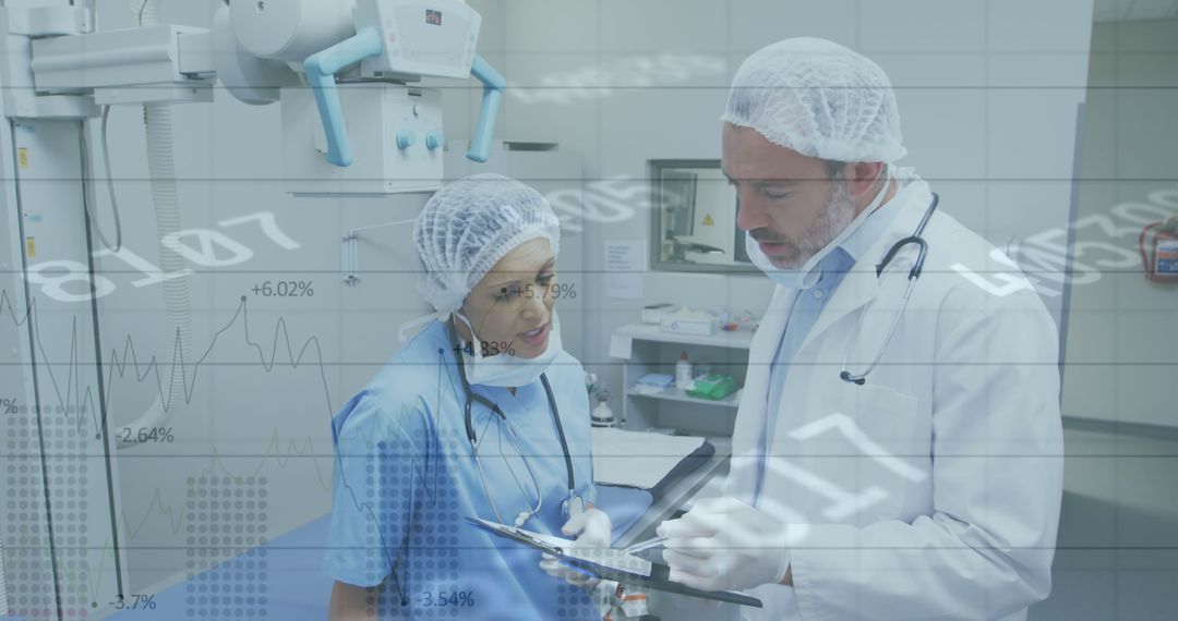 Doctors Collaborating on Digital Health Data Analysis in Hospital