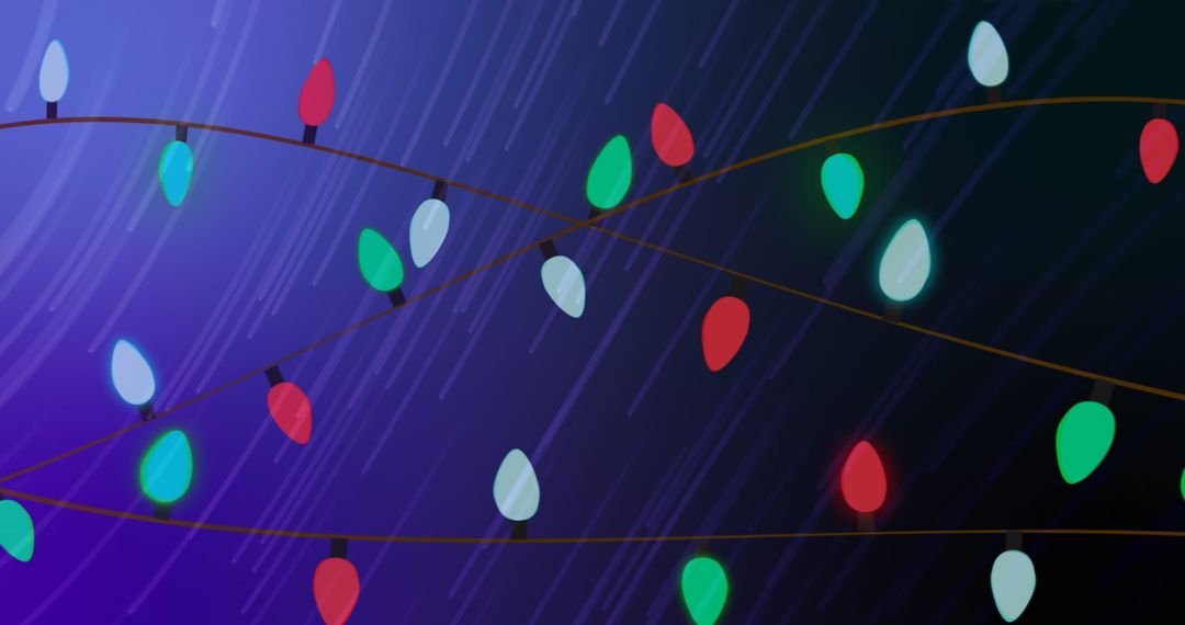 Colorful Glowing Fairy Lights with Modern Purple Background