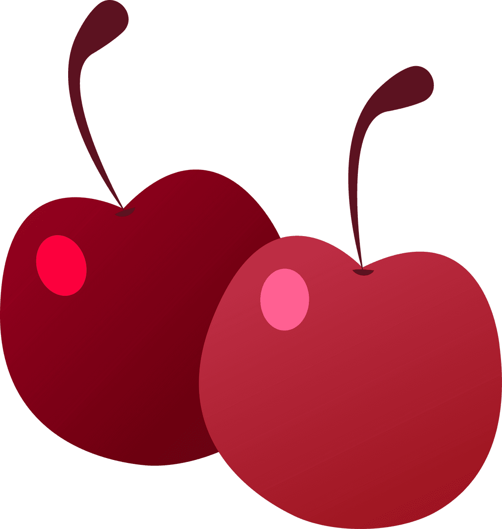 Transparent Pair of Minimalist Vector Cherries