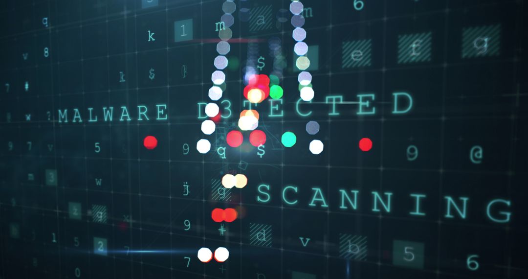 Digital interface showing malware alert with security elements
