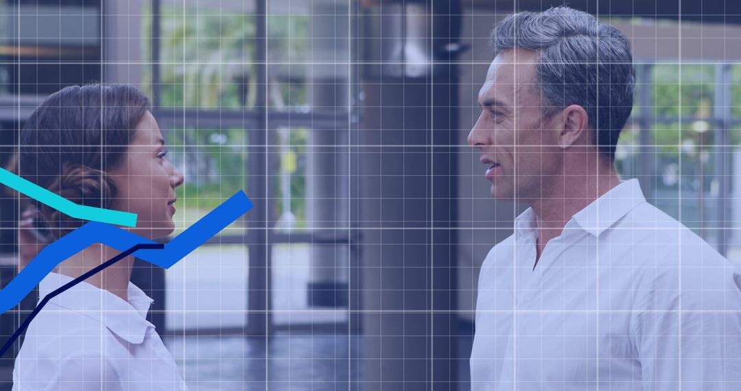 Business Communication with Digital Interface Overlay