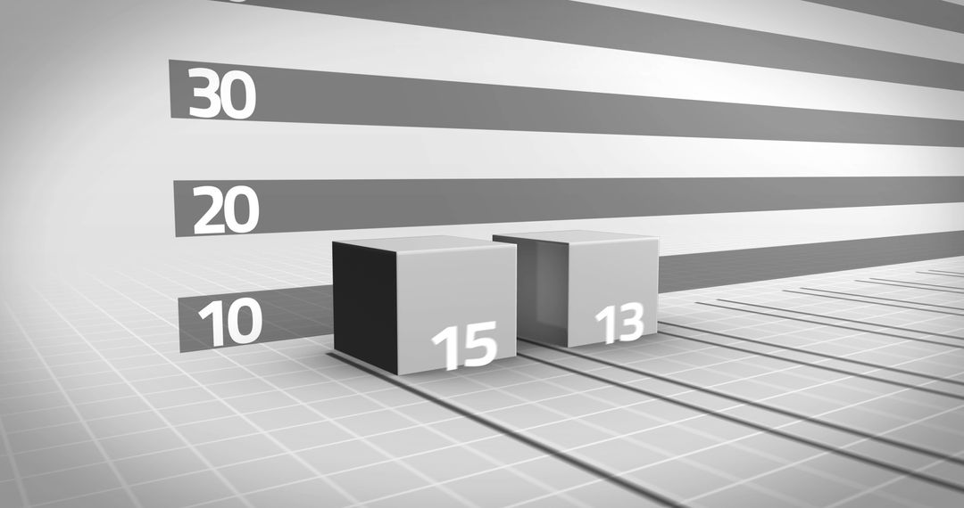 3D Bar Chart with Two Data Points in Monochrome - Free Images, Stock Photos and Pictures on Pikwizard.com