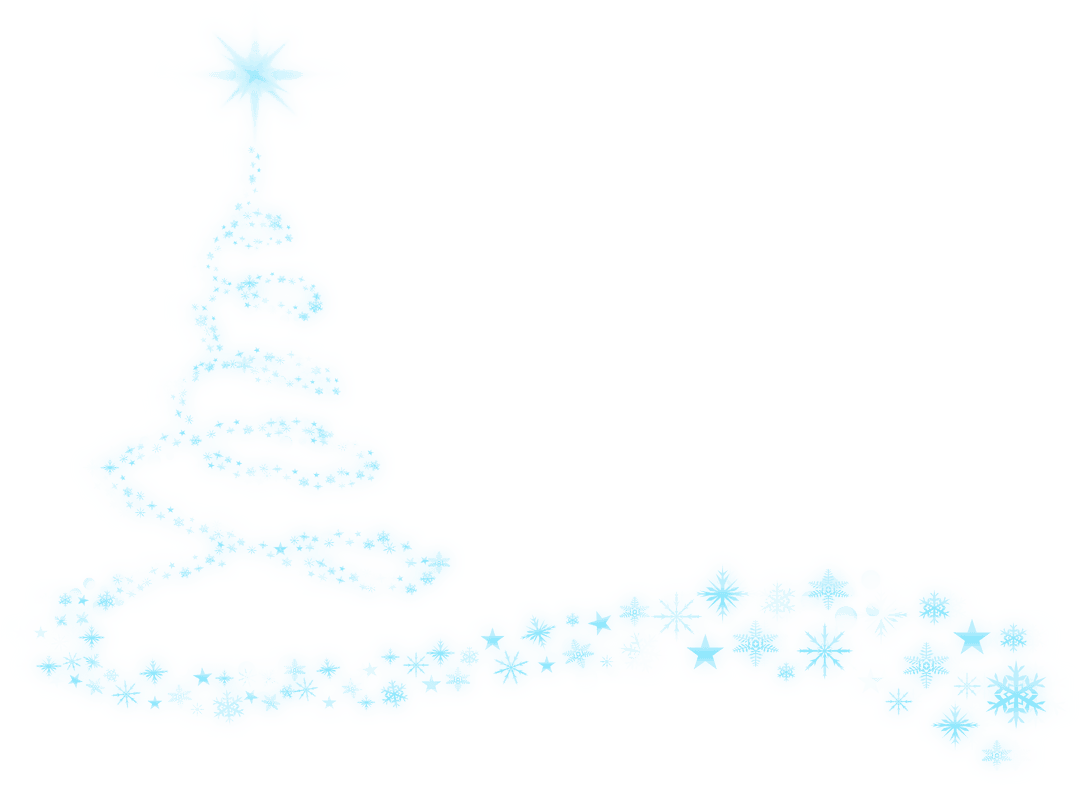 Transparent Spiraling Christmas Tree with Snowflake Accents