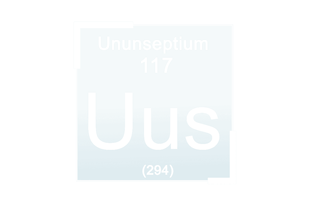 Transparent Ununseptium Element Symbol Illustration