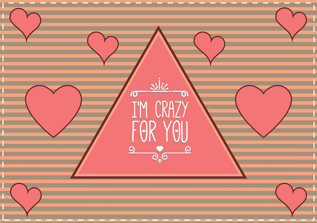 Romantic Text Design with Hearts on Transparent Background