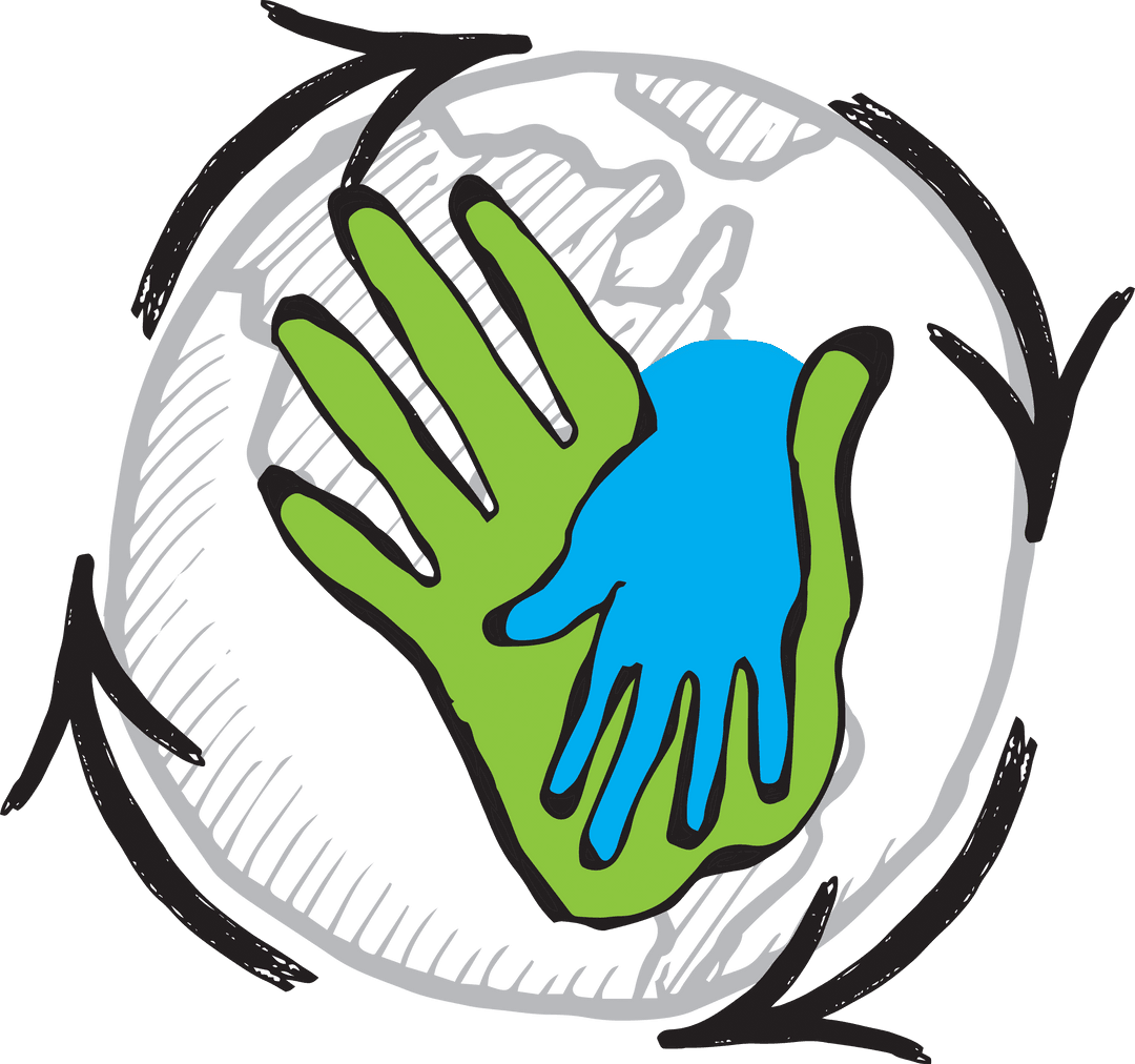 Transparent Illustration of Hands on Globe, Promoting global unity