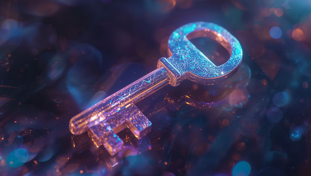 Elegant Ornate Key Depicted Amidst Luminous Abstract Glow
