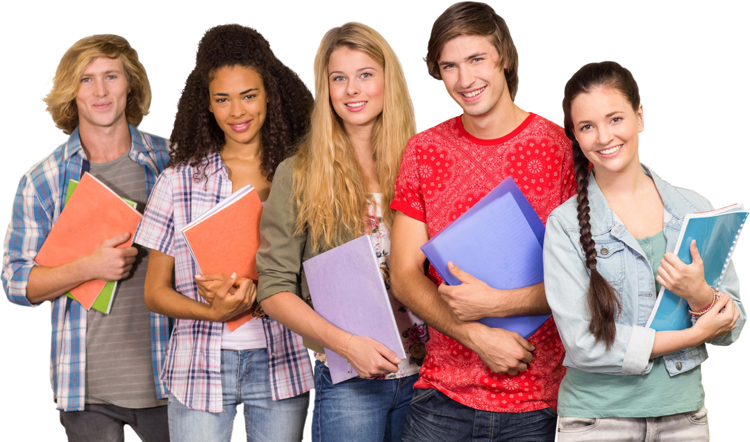 Group of Happy College Students Holding Books on Transparent Background - Download Free Stock Images Pikwizard.com