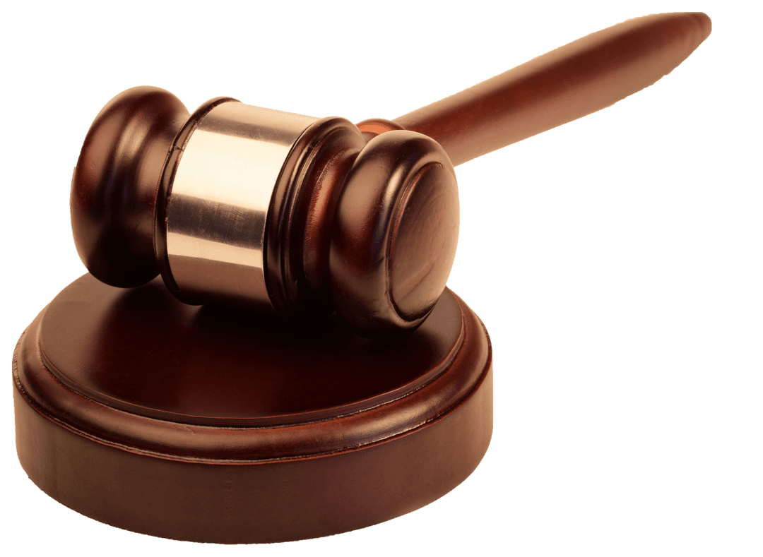 Transparent Law Gavel Isolated on White