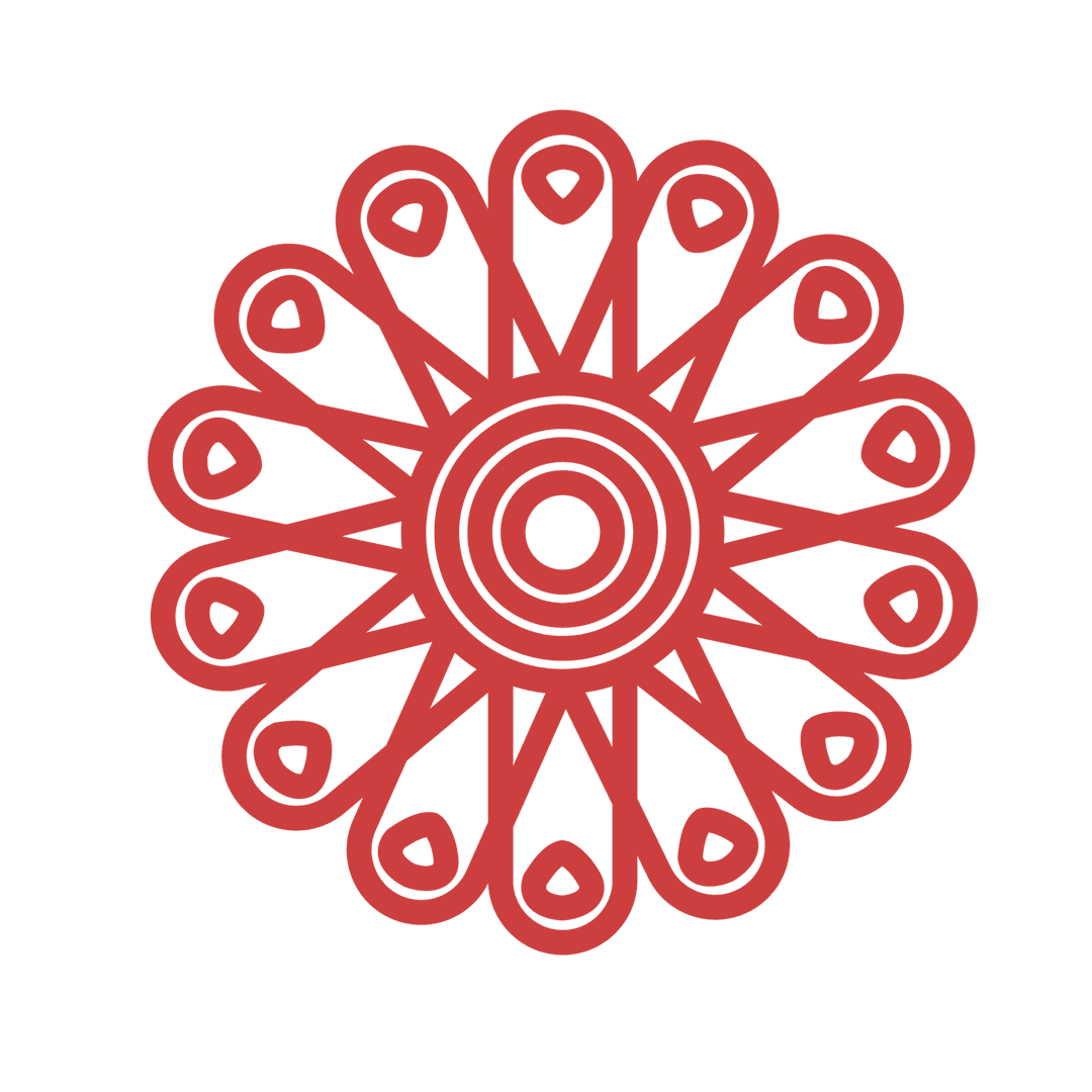 Red Abstract Mandala on Transparent Background