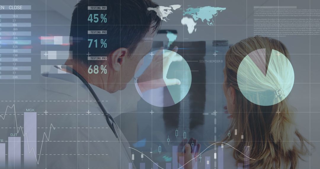 Doctors Analyzing Medical Data on Digital Interface
