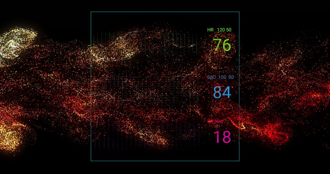 Futuristic Digital Health Monitoring Display with Vibrant Data Visualization