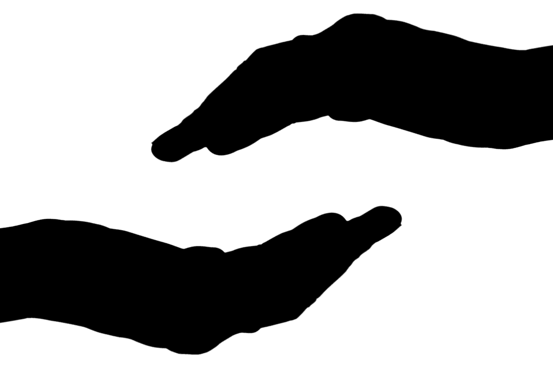 Silhouette of Hands on Transparent Background: Greeting and Welcome