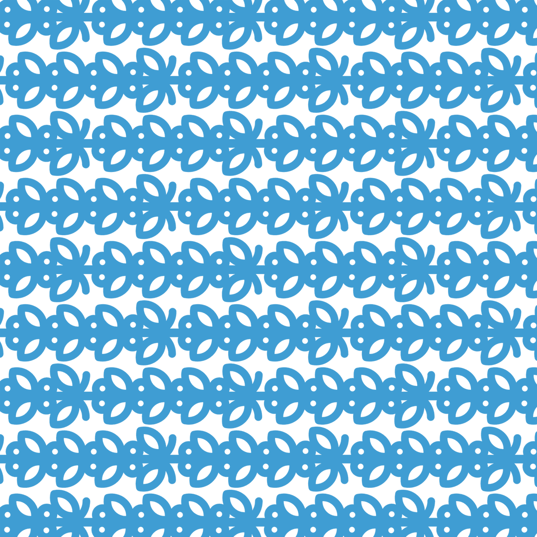 Seamless Blue Floral Abstract Pattern on Transparent Background