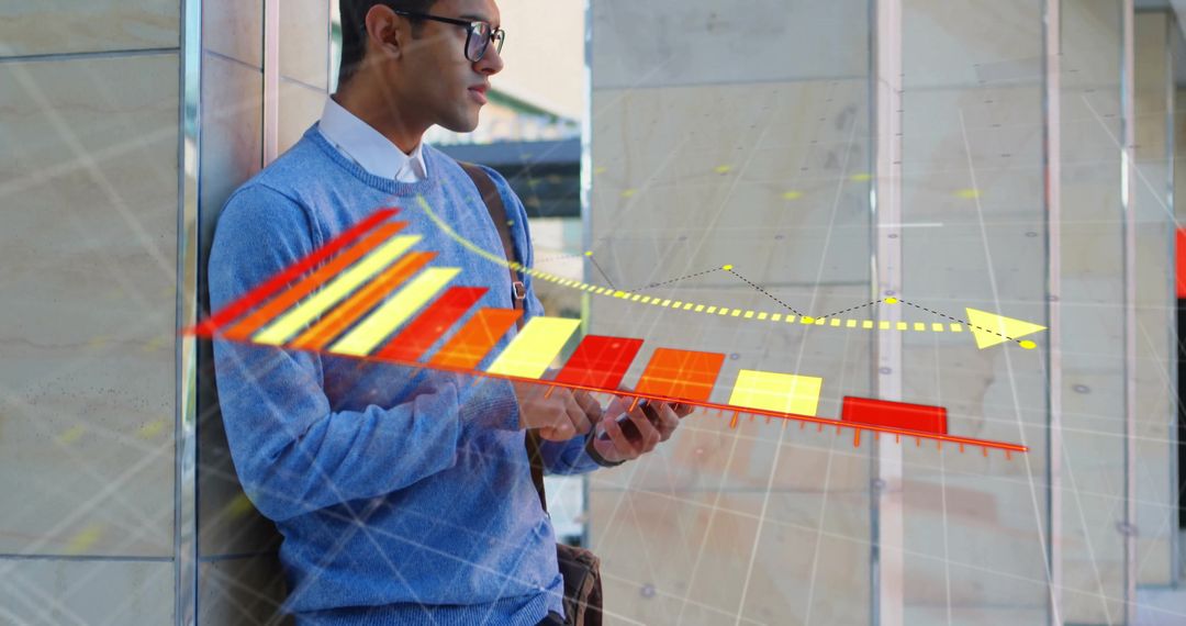 Man Engaging with Advanced Data Visualization