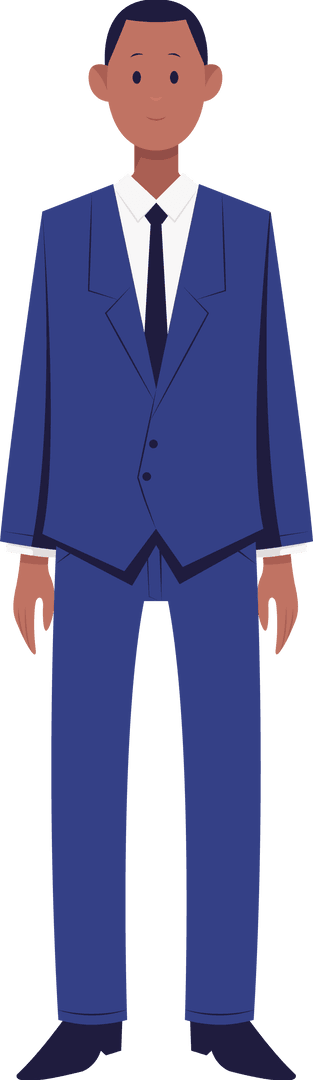 Business Professional in Blue Suit on Transparent Background