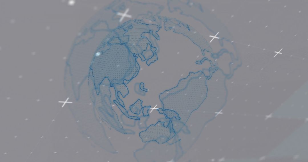 Digital Globe with Moving Shapes Illustrating Innovative Technology