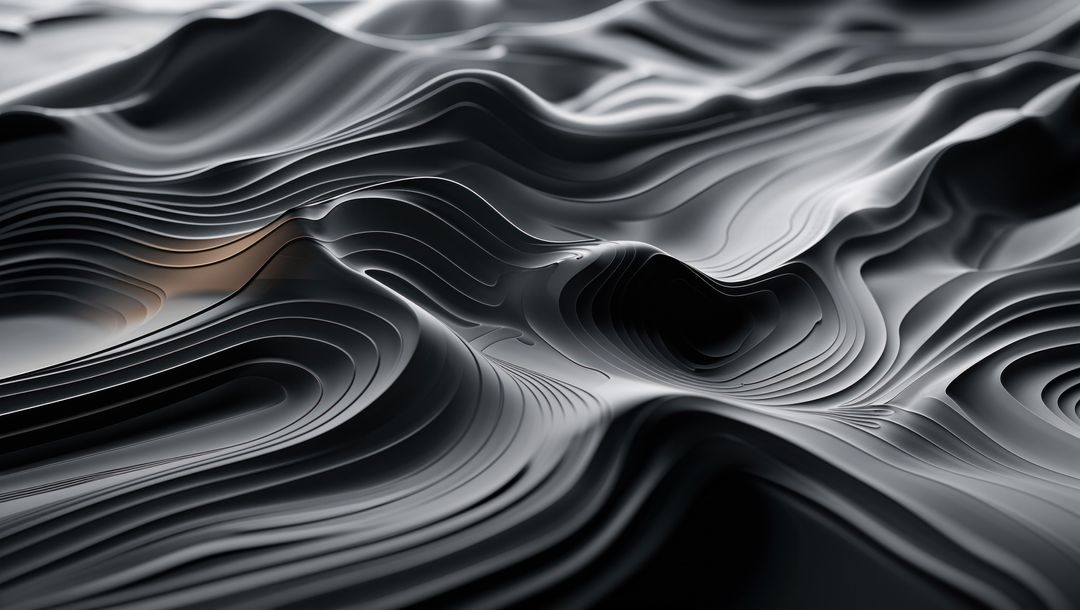 Abstract Monochrome Topography Layers in Digital Space