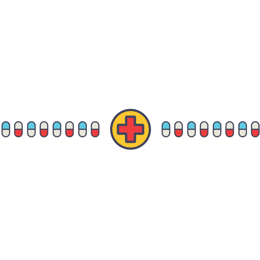 Transparent PNG Red Cross Surrounded by Colorful Pills for Medical Concepts