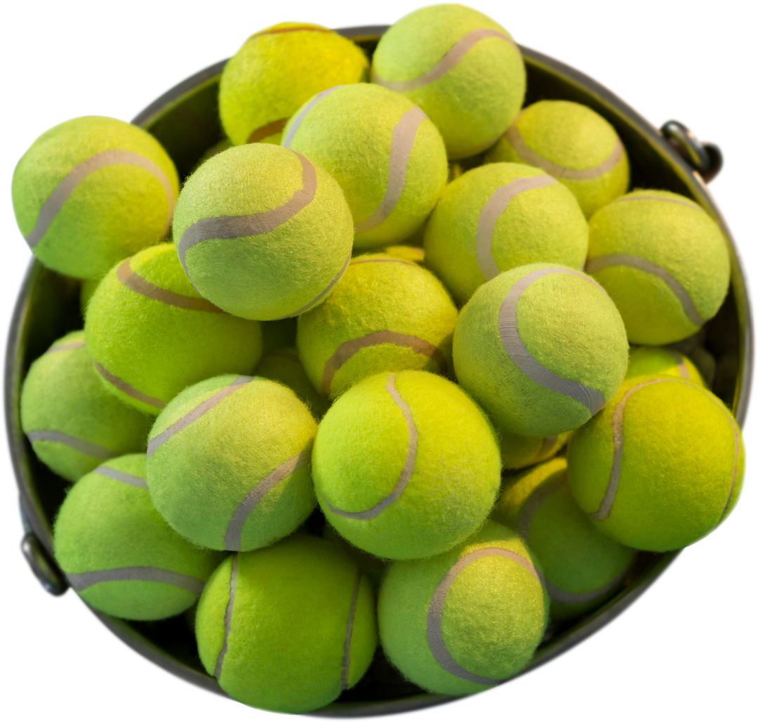 Transparent Bucket Filled with Green Tennis Balls Close-up - Download Free Stock Images Pikwizard.com