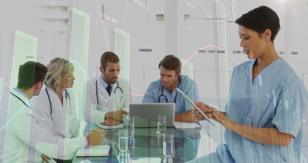 Healthcare Professionals Analyzing Data in Meeting Room