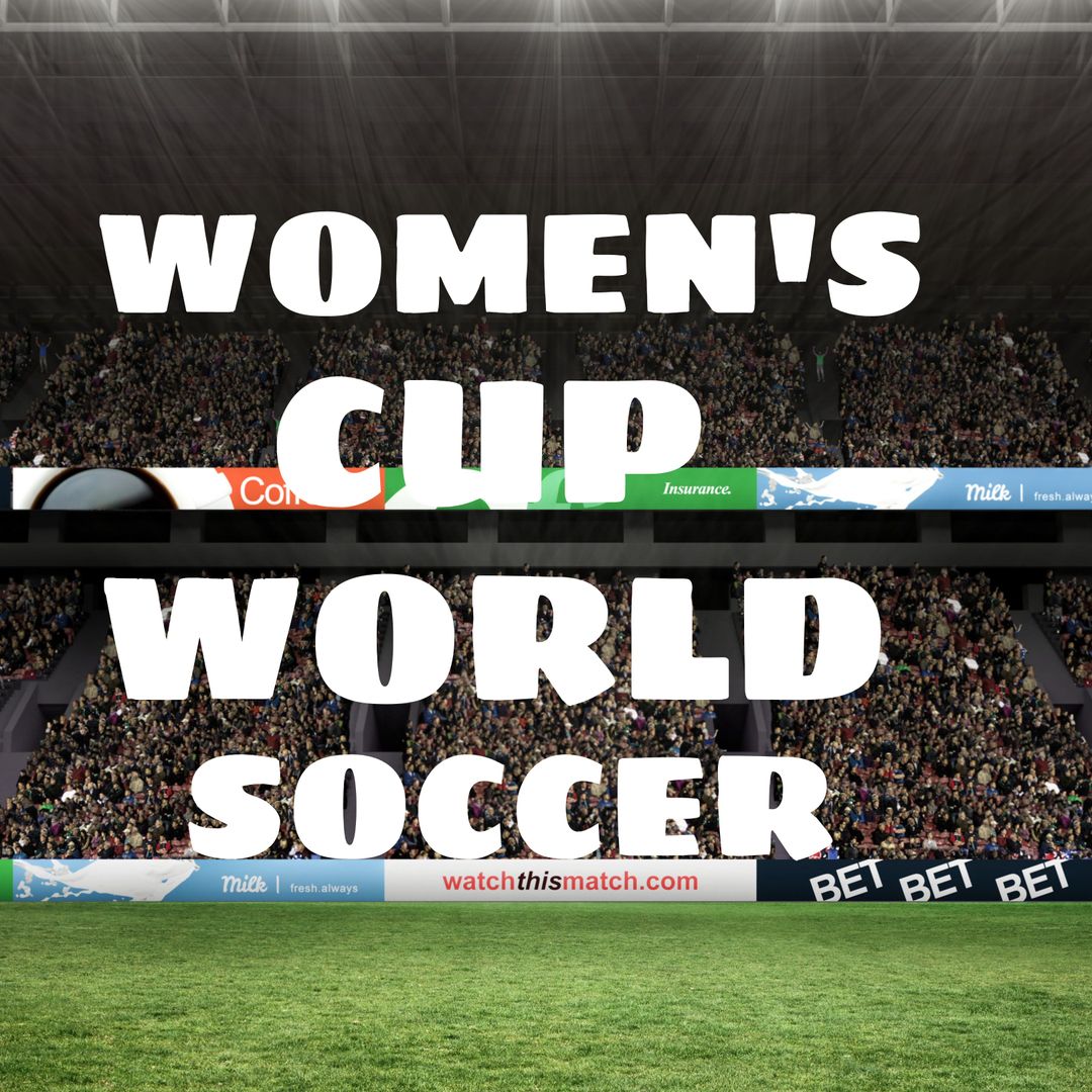 Women's Soccer World Cup Stadium Ad with Full Attendance - Download Free Stock Templates Pikwizard.com