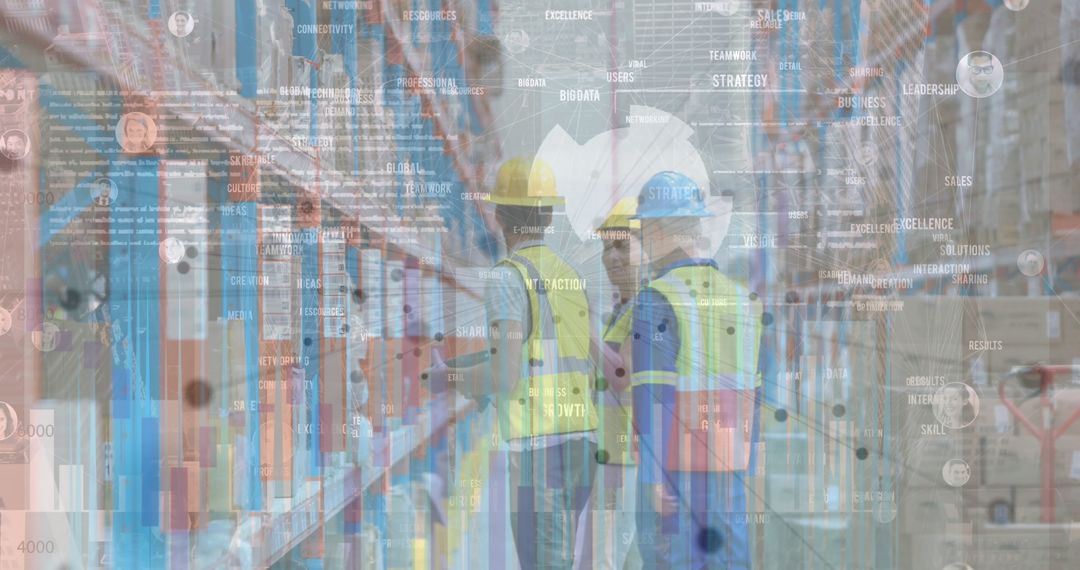 Warehouse Workforce with Financial Data Overlay on Digital Interface