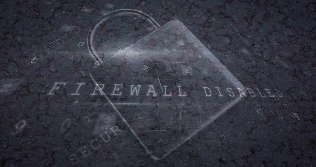 Security Breach Concept with Firewall Disabled Overlay