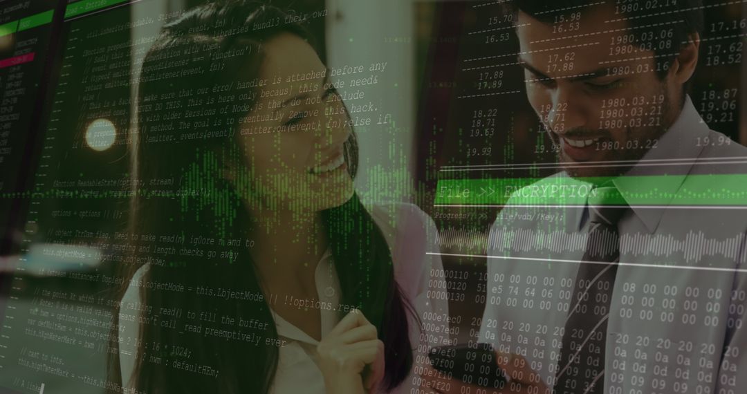 Digital Data Overlay with Diverse Business Professionals