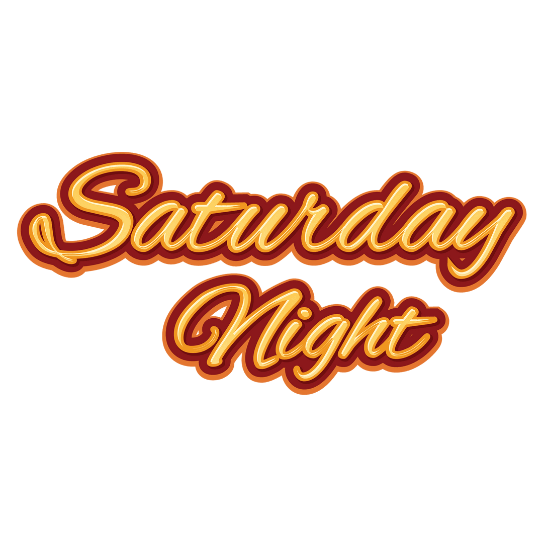 Bright Saturday Night Text Vector Transparent Background