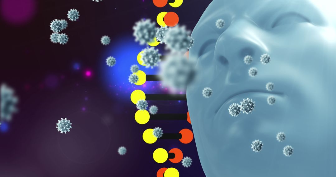 Digital Human Model with DNA and Viruses Highlighting Scientific Research