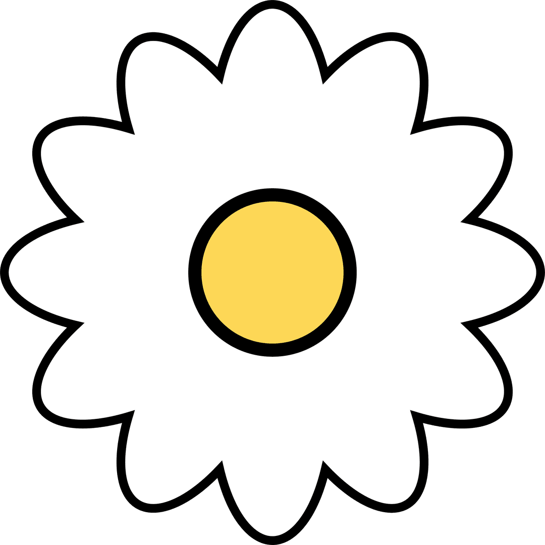 Minimalist Daisy Flower with Transparent Background