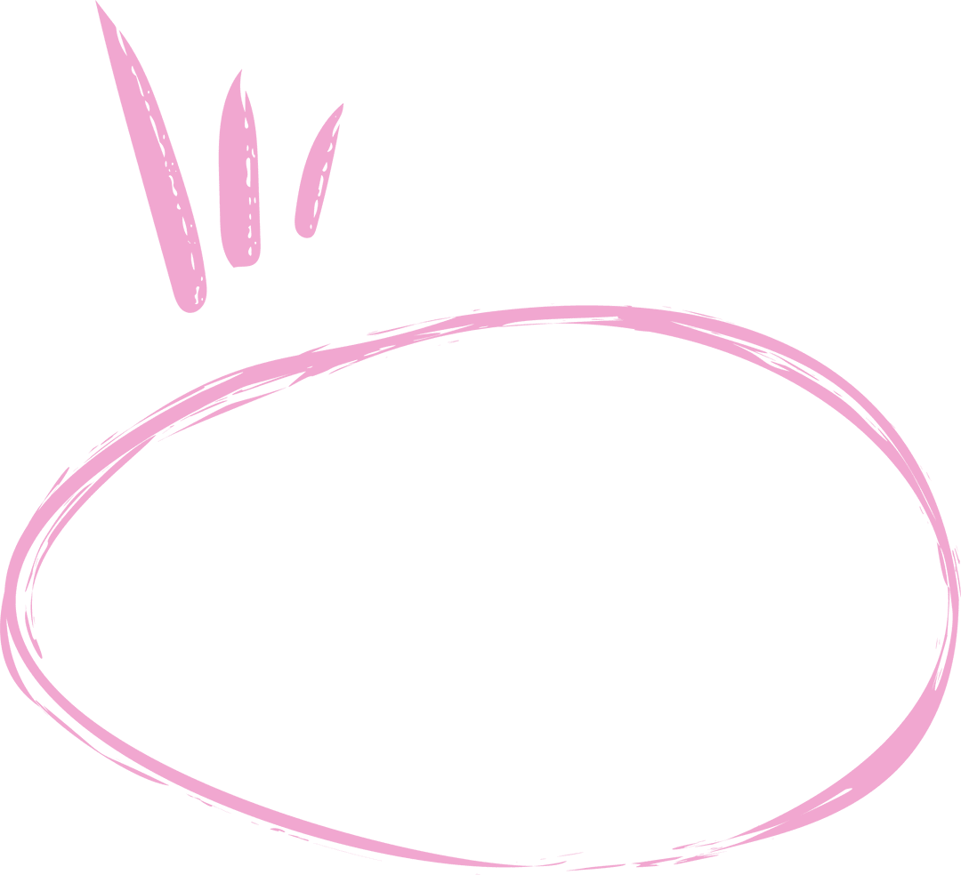Pink Hand-Drawn Brushstroke Oval on Transparent Background