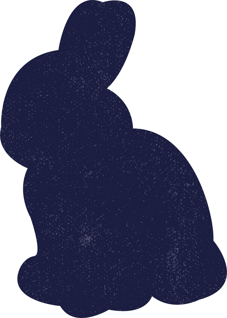 Vintage Style Transparent Rabbit Silhouette